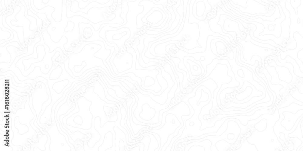 Poster minimal white topographic contour map background with soft, flowing elevation lines. perfect for geo