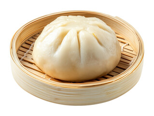 Siopao on Bamboo Plate Isolated on Transparent Background PNG
