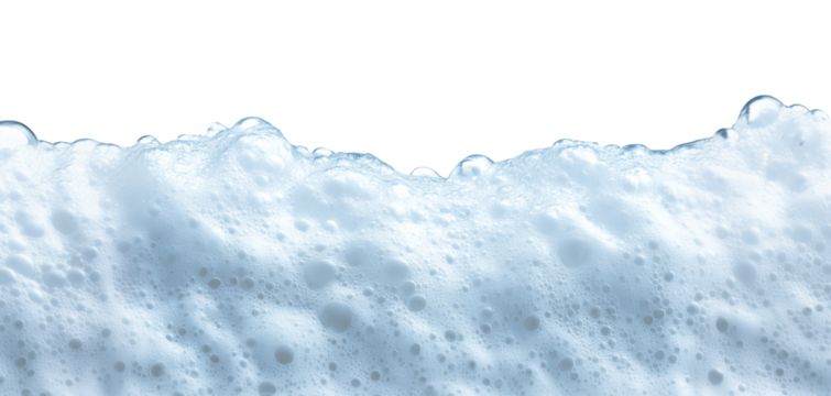 Soap Foam Bubbles  Bottom Border Isolated on Transparent Background PNG
