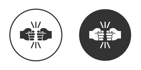 Fist bump icon silhouette symbol. Vector isolated illustration
