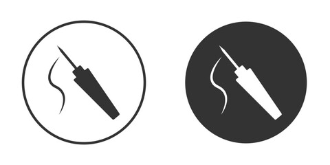 Eyeliner brush icon silhouette symbol. Vector isolated illustration
