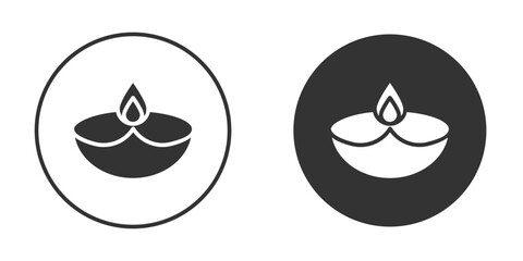 Diya icon silhouette symbol. Vector isolated illustration