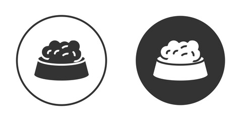Dog feeding icon silhouette symbol. Vector isolated illustration