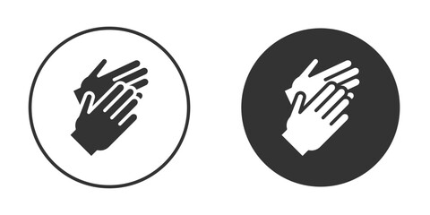 Obraz premium Clapping hands icon silhouette symbol. Vector isolated illustration