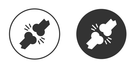 Bones icon silhouette symbol. Vector isolated illustration