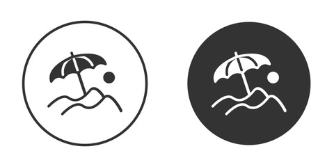 Beach icon silhouette symbol. Vector isolated illustration