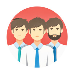 Team of Business Professionals in Formal Attire with serious expression and unified front representing corporate identity and collaboration for success and achievement