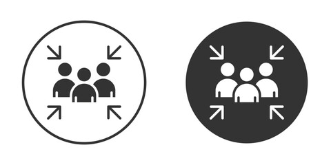 Fototapeta premium Assembly point icon silhouette symbol. Vector isolated illustration