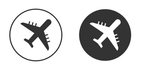 Airplane icon silhouette symbol. Vector isolated illustration