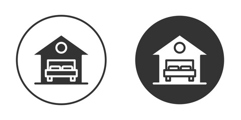 Accomodation icon silhouette symbol. Vector isolated illustration