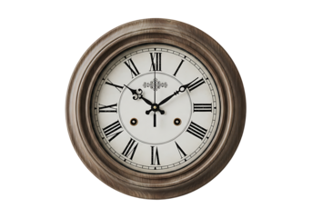 Vintage style wall clock with Roman numerals.