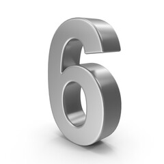 3D Metal Number Six Rendering Digit Six Graphic  png