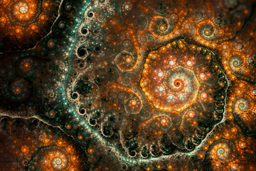 Abstract fractal background resembling fossils in rock.