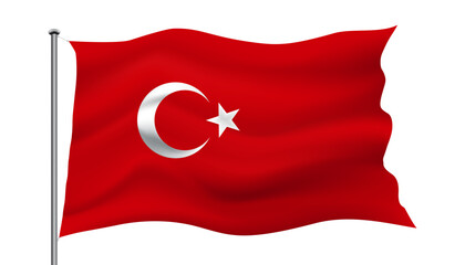 Türkiye (Turkey) Flag Design for celebrating Turkey national days,15 July Democracy Republic of Turkey.30 August Victory Day,The official national Flag of Turkish flag with white star and crescent