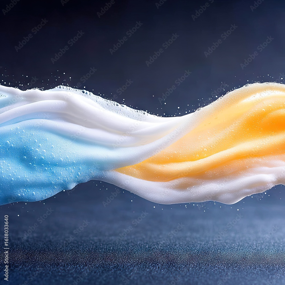 Poster dynamic liquid gradient splash with glowing translucent texture