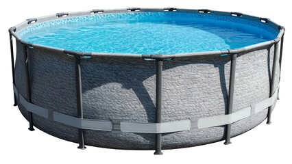 large above ground swimming pool with blue water for summer fun
