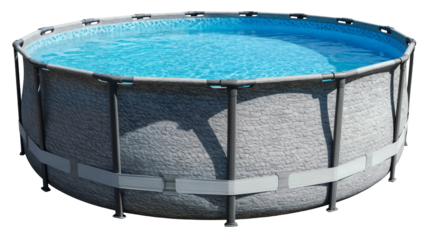 large above ground swimming pool with blue water for summer fun