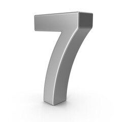3D Number Seven Metallic Bold and Modern Design  png