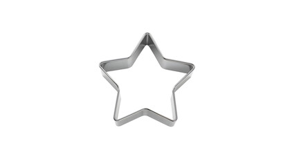Minimalist starshaped metal cookie cutter on clean isolated background for baking essentials