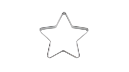 Minimalistic metal star cookie cutter on isolated background