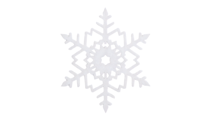 Intricate paper snowflake design on isolated background: minimalist winter decoration concept