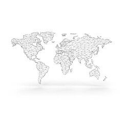 World Map Global Connectivity Abstract Design  png