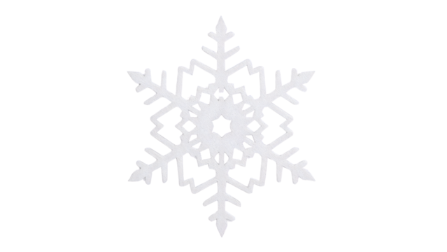Intricate paper snowflake design on isolated background: minimalist winter decoration concept