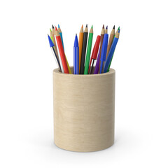 Colorful Pencils in Rustic Holder Perfect for Creativity  png
