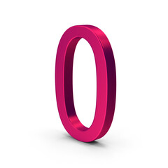 Vibrant Pink 3D Number Zero Perfect for Design Projects  png