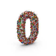 Colorful Number Zero Abstract 3D Design  png
