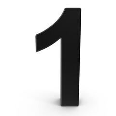 Black Number One Bold Simple Digit Graphic  png