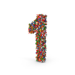Colorful Number One Global Unity Concept  png