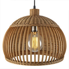 Wicker lamp isolated on white background
