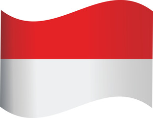 Obraz premium Abstract Indonesia flag with red and white horizontal stripes, artistic wave style