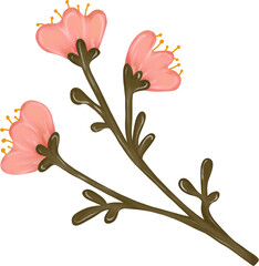 Blossoming pink flowers adorned with delicate yellow stamen enhance springtime's vibrant charm in a lush garden