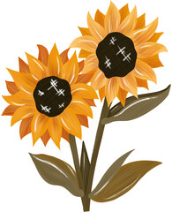 Bright sunflowers bloom vibrantly against a white backdrop, capturing the warmth of summer in their cheerful petals and sturdy stems