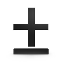 Black Plus Minus Symbol Minimalist Design Element 3D Render Abstract Icon  png