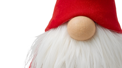 Charming scandinavian gnome with red hat and white beard  minimalistic festive decoration