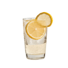 Glistening Sparkling Lemonade Glass on Dark Background for Refreshing Beverage Concept