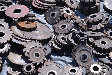 Used rusty gears at flea markets