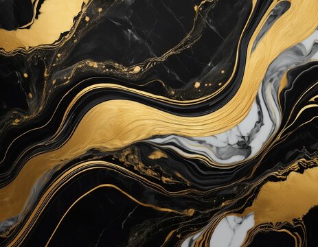 Fototapeta Luxuriöser Marmoreffekt mit goldenen Akzenten.