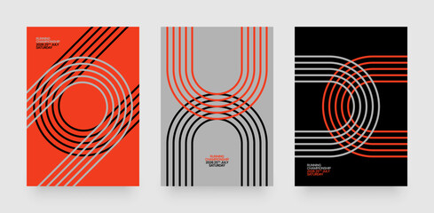 Layout with running track for sports event, competition or championship. Template for background, poster or cover.