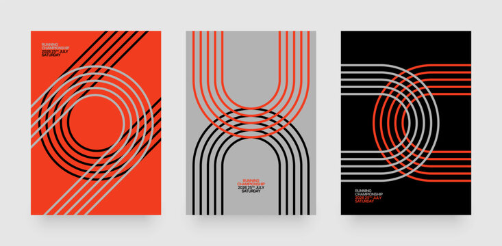 Layout with running track for sports event, competition or championship. Template for background, poster or cover.