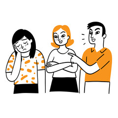 Social Bullying and Exclusion Concept Illustration
