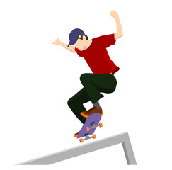 Obraz premium Action sports illustration of a person jumping on a skateboard