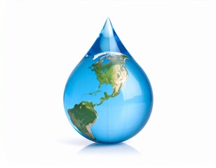 Crystal Globe Water Drop Symbolizing the Planet