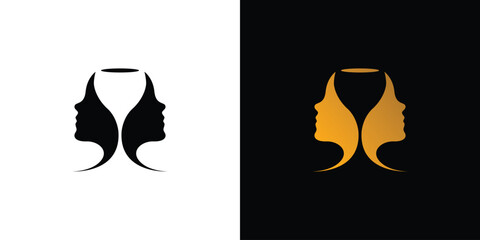 A logo design for women combining a unique and luxurious glass symbol