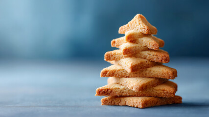 star shaped cookies stacked like a christmas tree
