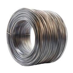 Professional Steel Wire Coil Roll Isolated on White Background