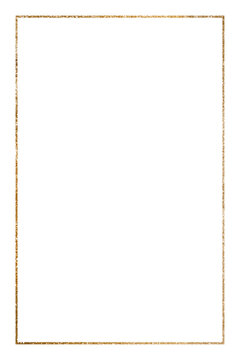 Gold frame png rectangle shape, transparent background